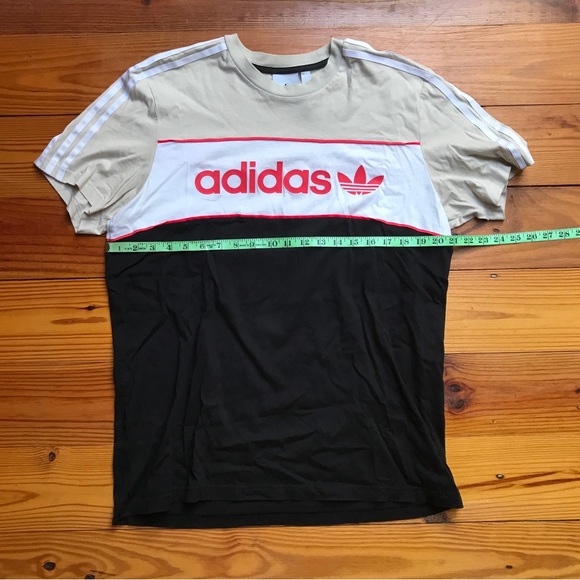 Adidas Cream White Red Black Graphic Tee Shirt, EUC, L - Picture 6 of 12